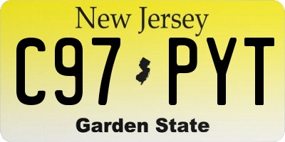 NJ license plate C97PYT