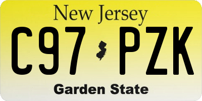 NJ license plate C97PZK