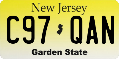 NJ license plate C97QAN