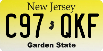 NJ license plate C97QKF