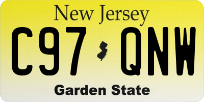NJ license plate C97QNW