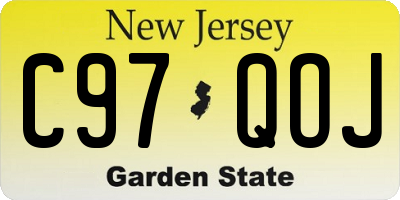 NJ license plate C97QOJ