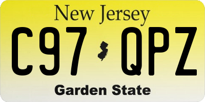 NJ license plate C97QPZ