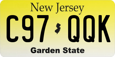 NJ license plate C97QQK