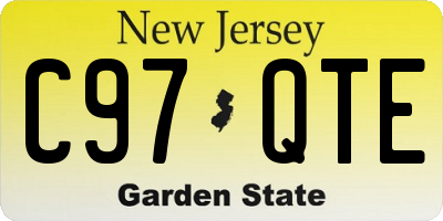 NJ license plate C97QTE