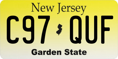NJ license plate C97QUF