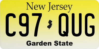 NJ license plate C97QUG