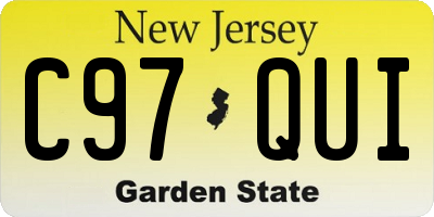 NJ license plate C97QUI