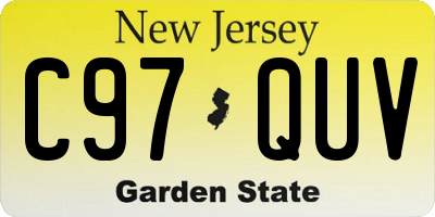 NJ license plate C97QUV