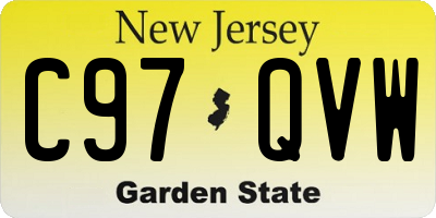 NJ license plate C97QVW