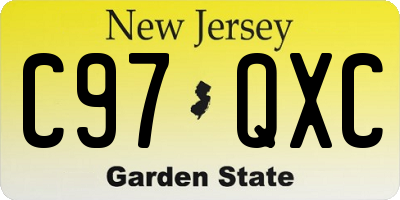 NJ license plate C97QXC