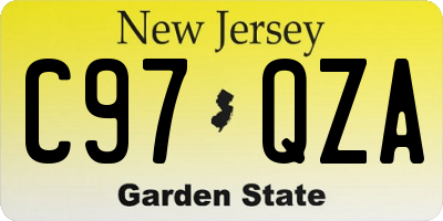 NJ license plate C97QZA