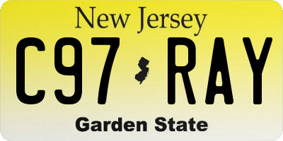 NJ license plate C97RAY