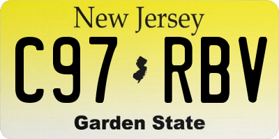 NJ license plate C97RBV