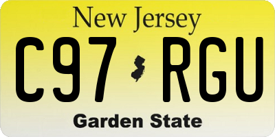 NJ license plate C97RGU