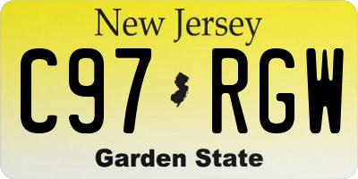 NJ license plate C97RGW