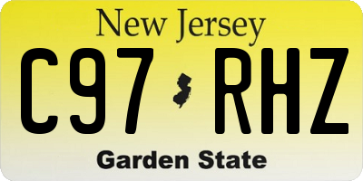 NJ license plate C97RHZ