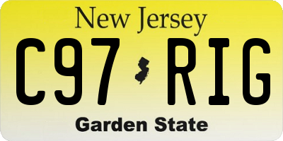 NJ license plate C97RIG