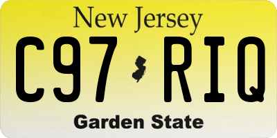 NJ license plate C97RIQ