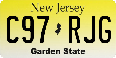 NJ license plate C97RJG