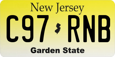 NJ license plate C97RNB