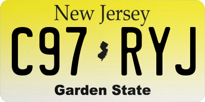 NJ license plate C97RYJ