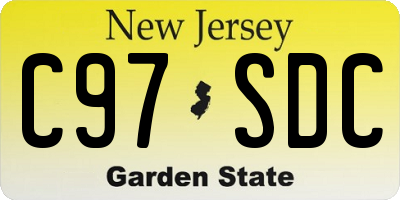 NJ license plate C97SDC