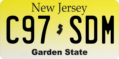 NJ license plate C97SDM
