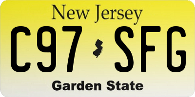 NJ license plate C97SFG