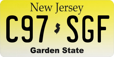 NJ license plate C97SGF