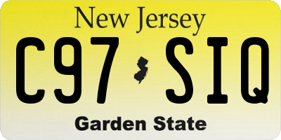 NJ license plate C97SIQ