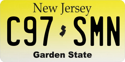 NJ license plate C97SMN