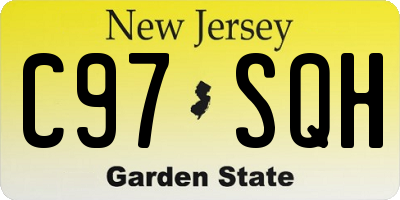 NJ license plate C97SQH