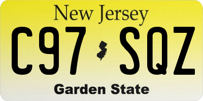 NJ license plate C97SQZ