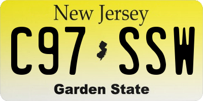 NJ license plate C97SSW