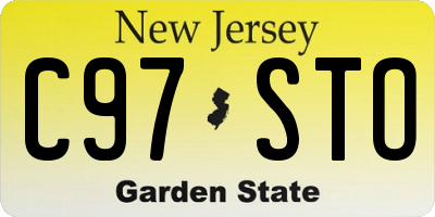 NJ license plate C97STO