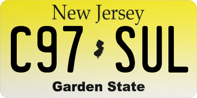 NJ license plate C97SUL