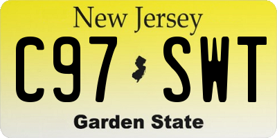 NJ license plate C97SWT