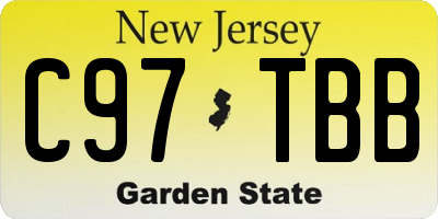 NJ license plate C97TBB