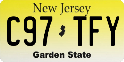 NJ license plate C97TFY