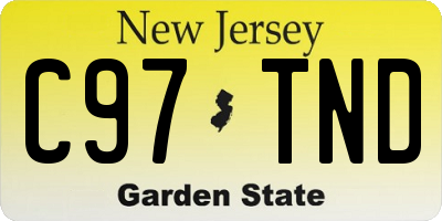 NJ license plate C97TND