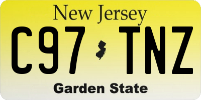 NJ license plate C97TNZ