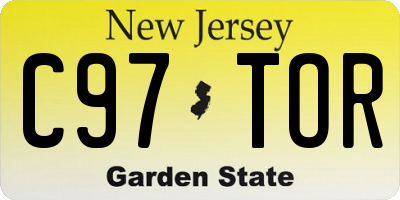 NJ license plate C97TOR