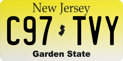 NJ license plate C97TVY