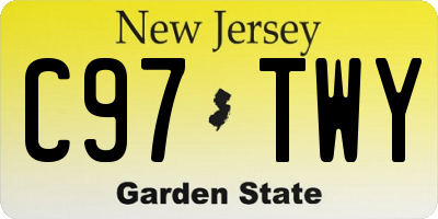 NJ license plate C97TWY