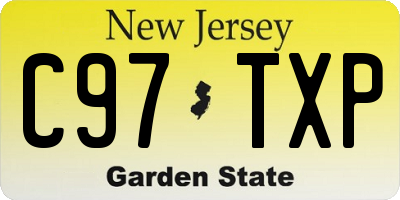 NJ license plate C97TXP