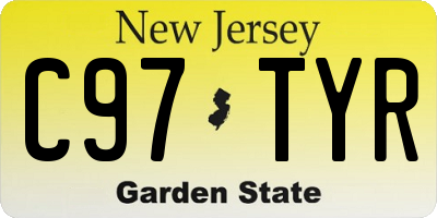 NJ license plate C97TYR