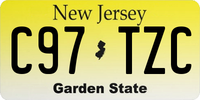 NJ license plate C97TZC