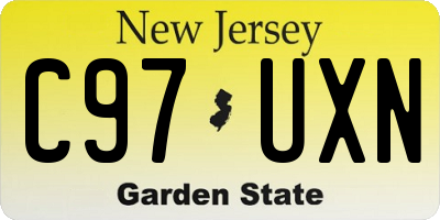 NJ license plate C97UXN