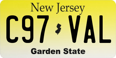 NJ license plate C97VAL